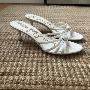 Sam Edelman kitten heel white sandal